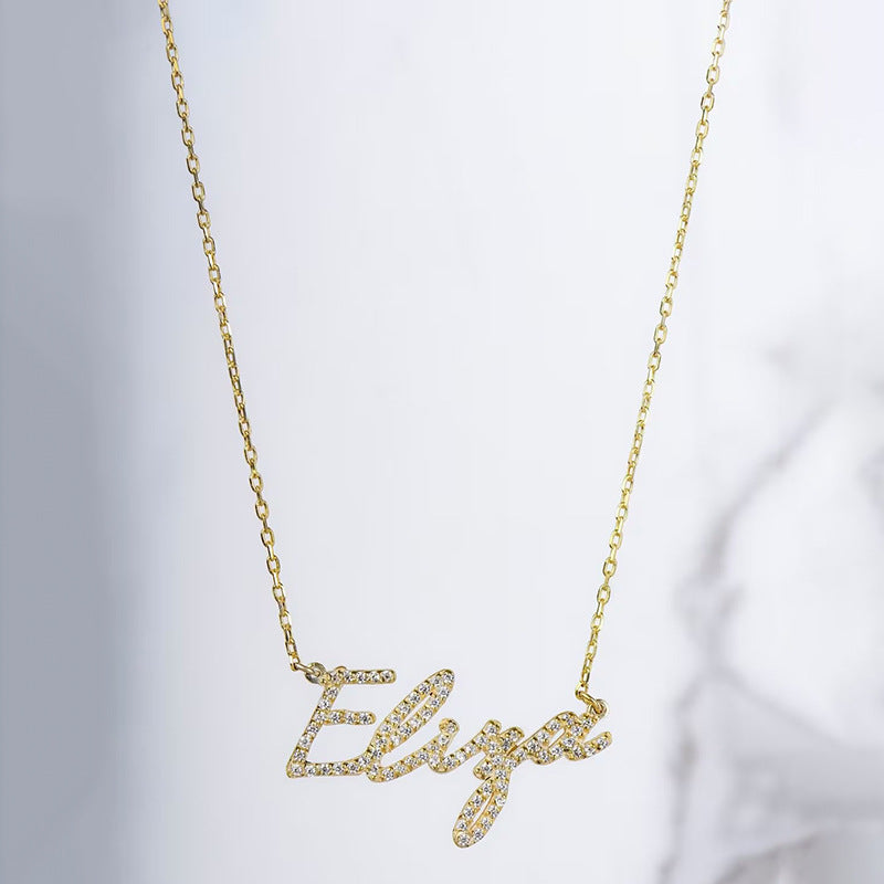 925 Silver full name letter couple necklaces