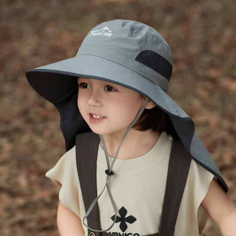 Children's sun hats, men's mountaineering wide-brimmed fisherman hats, outdoor neck protectors, sun hats, shawl sun hats