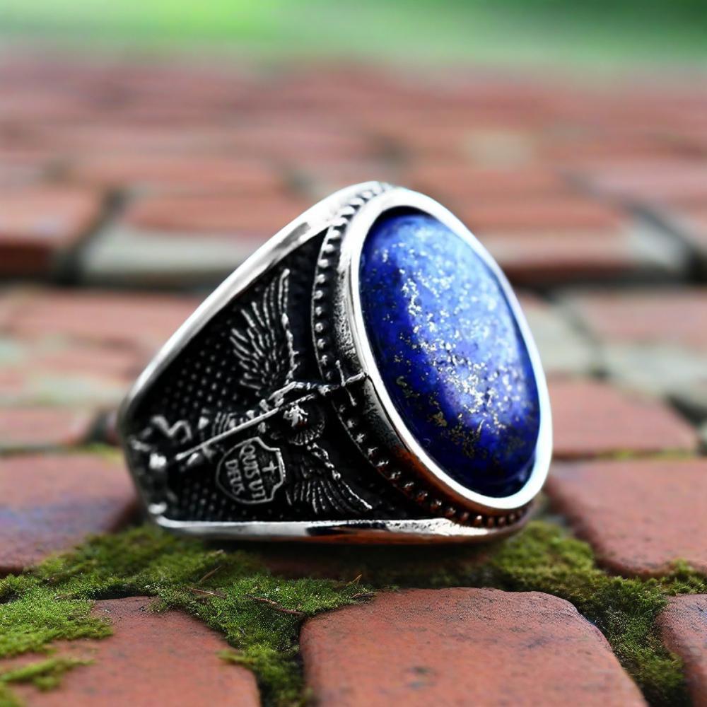 IBEX Vintage Blue Stone Signet Ring