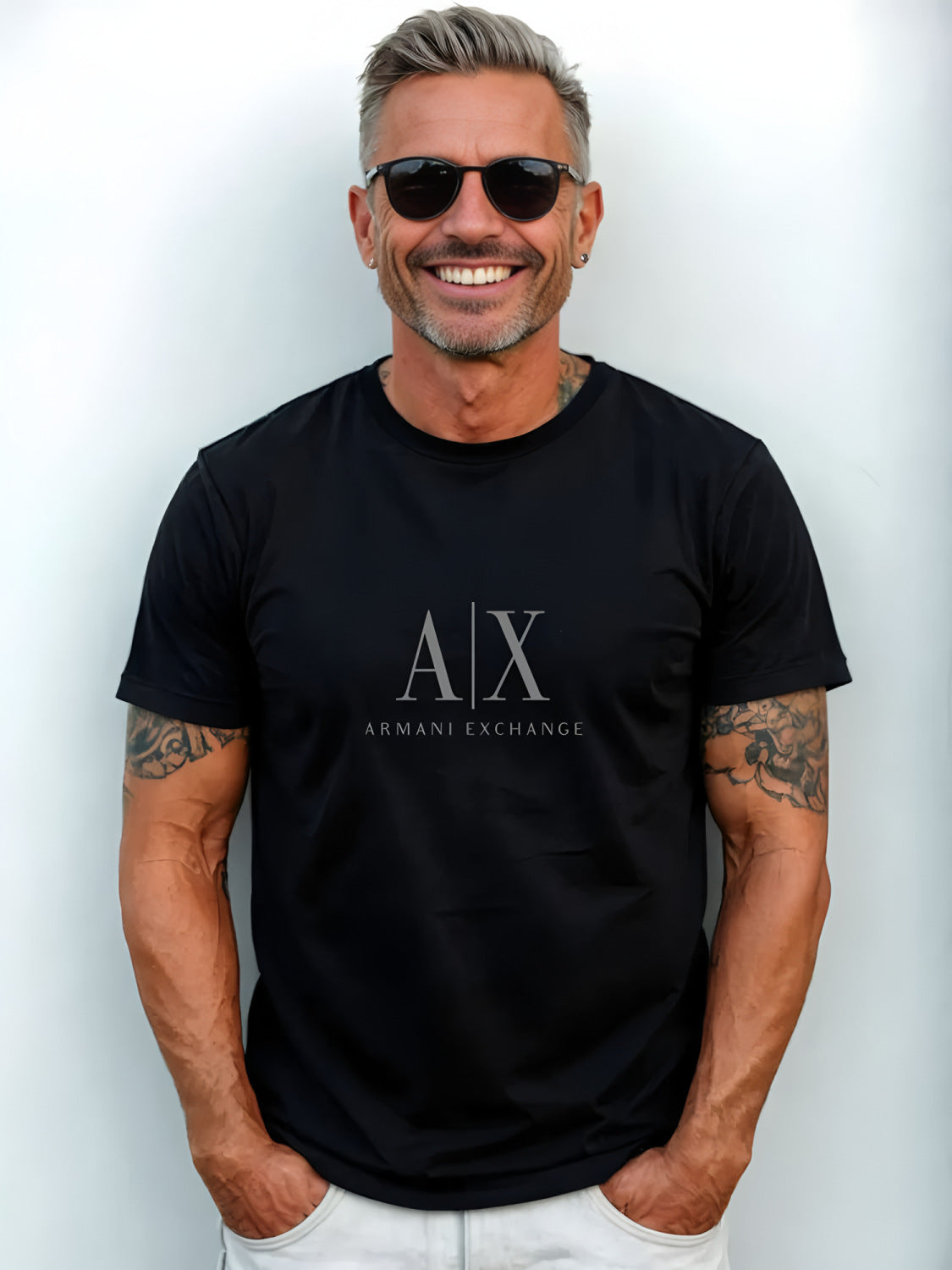 Cotton short-sleeved T-shirt, trendy and versatile, casual men's top, loose, European men's wear