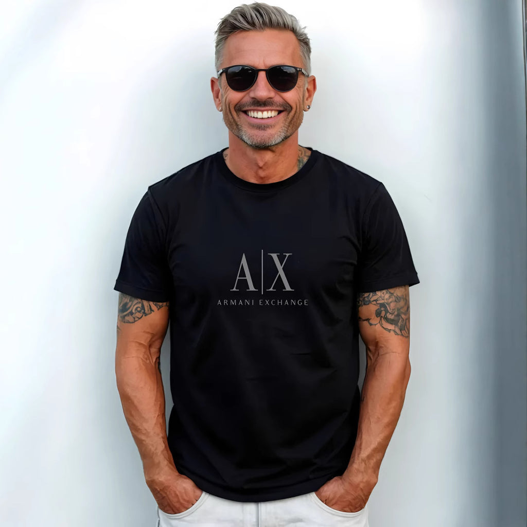 Cotton short-sleeved T-shirt, trendy and versatile, casual men's top, loose, European men's wear