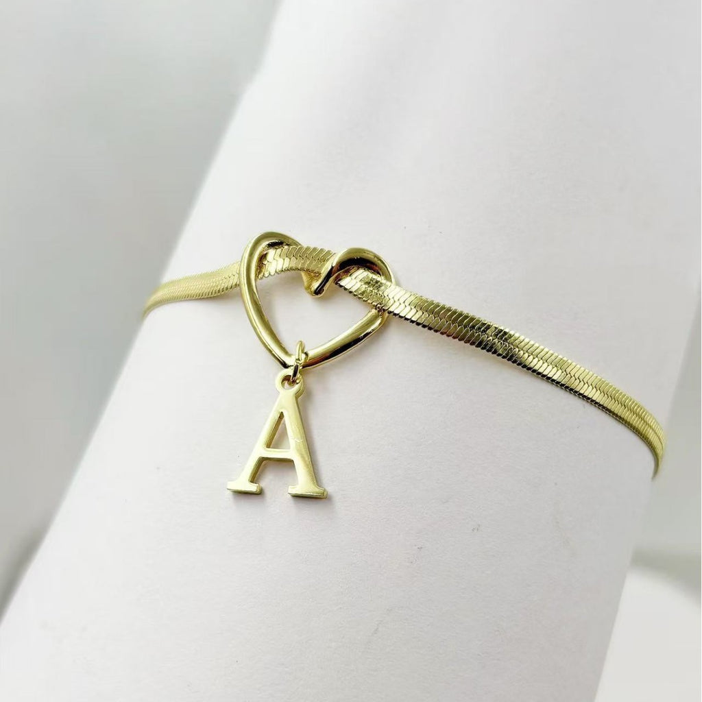 18K English letter anklets, versatile knotted anklets, anklets for women