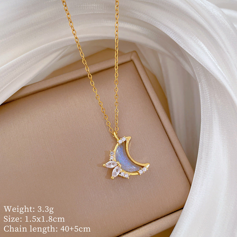 【】 Multi-element style copper micro-inlaid combination women's exquisite chain