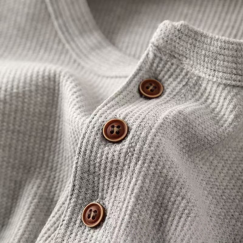 IBEX Men’s Waffle Henley Long-Sleeve Shirt