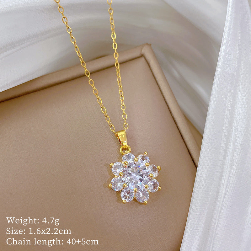 【】 Multi-element style copper micro-inlaid combination women's exquisite chain