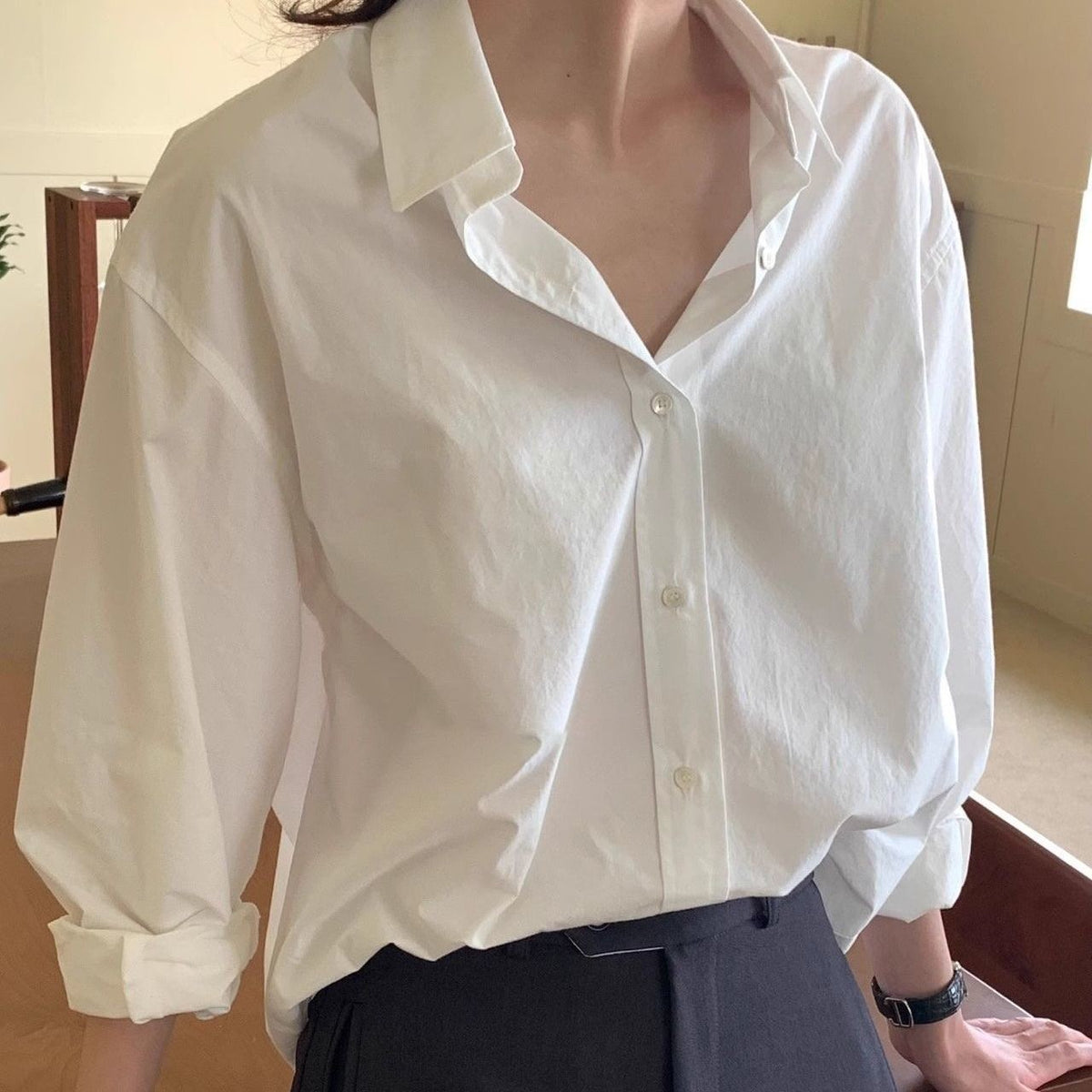 Women's Classic Oversized White Shirt