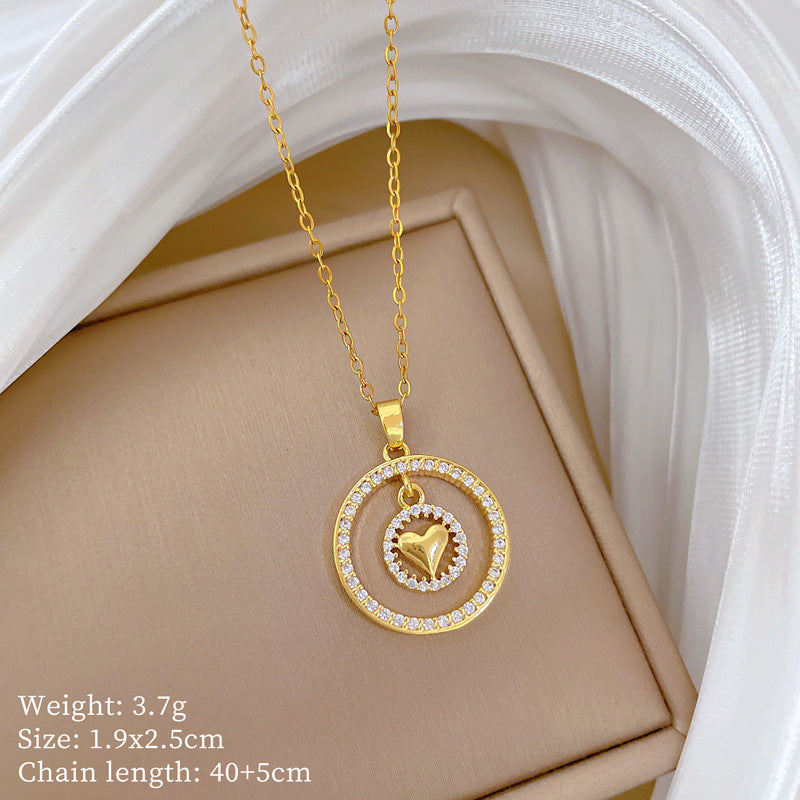 【】 Multi-element style copper micro-inlaid combination women's exquisite chain