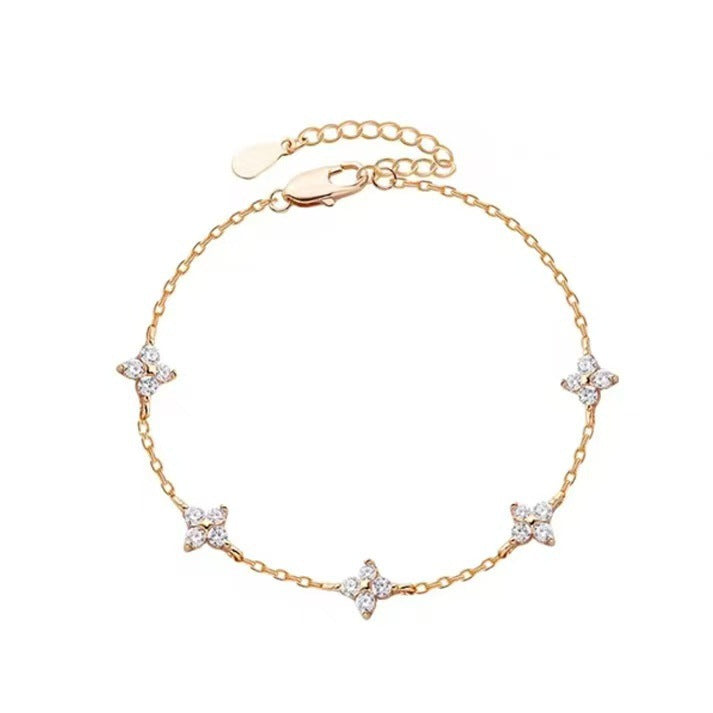 Women's Elegant Star & Flower Charm Bracelet