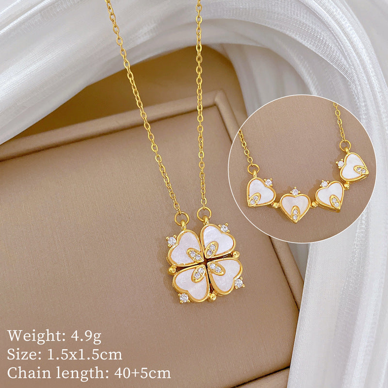 【】 Multi-element style copper micro-inlaid combination women's exquisite chain