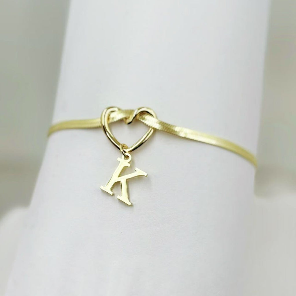 18K English letter anklets, versatile knotted anklets, anklets for women