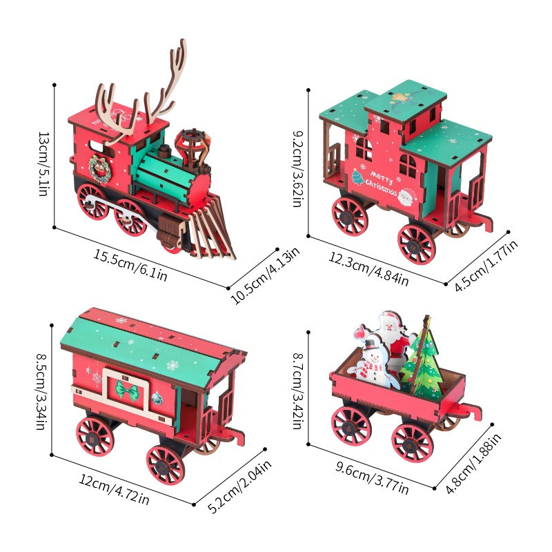 DIY Christmas Wooden Train Set