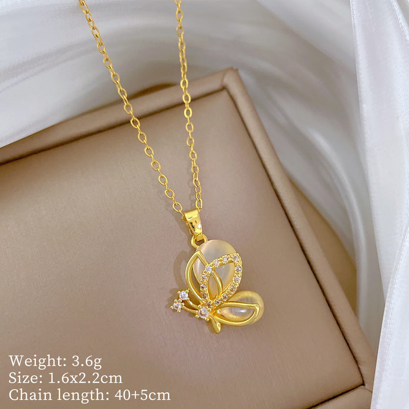 【】 Multi-element style copper micro-inlaid combination women's exquisite chain