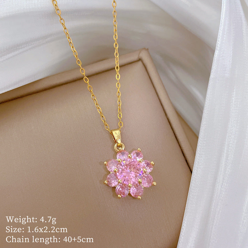 【】 Multi-element style copper micro-inlaid combination women's exquisite chain
