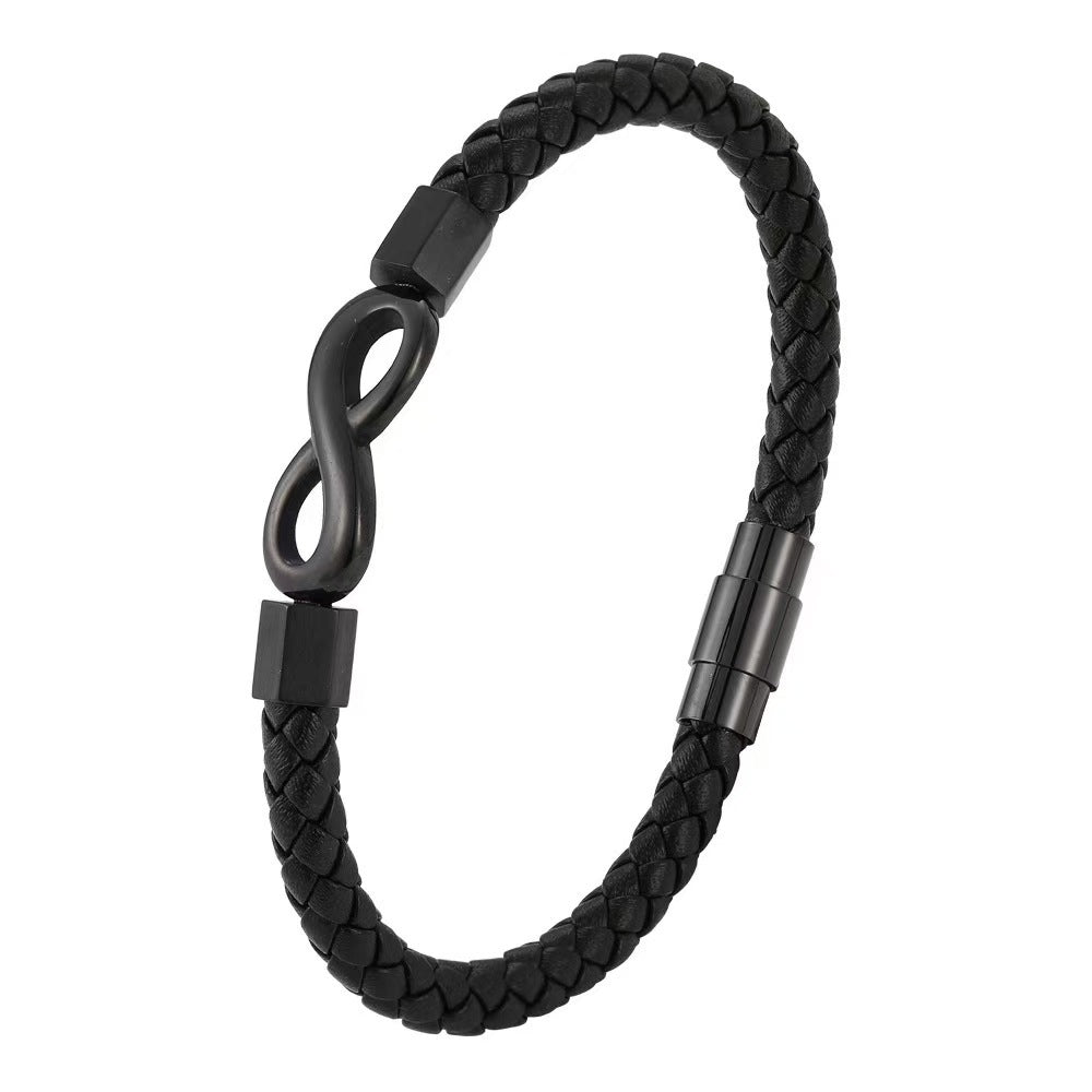 IBEX Braided Leather Infinity Bracelet