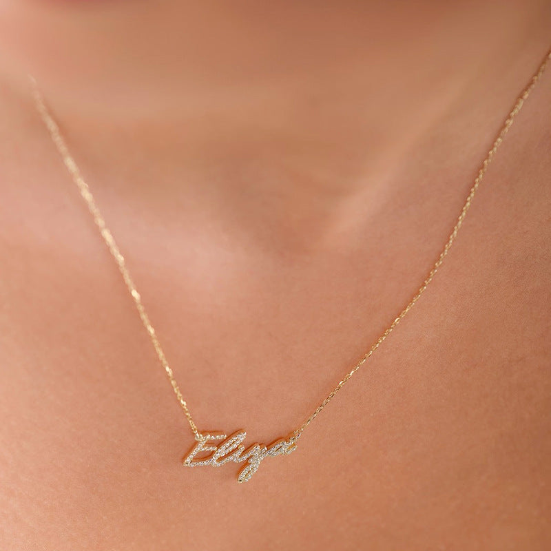 925 Silver full name letter couple necklaces