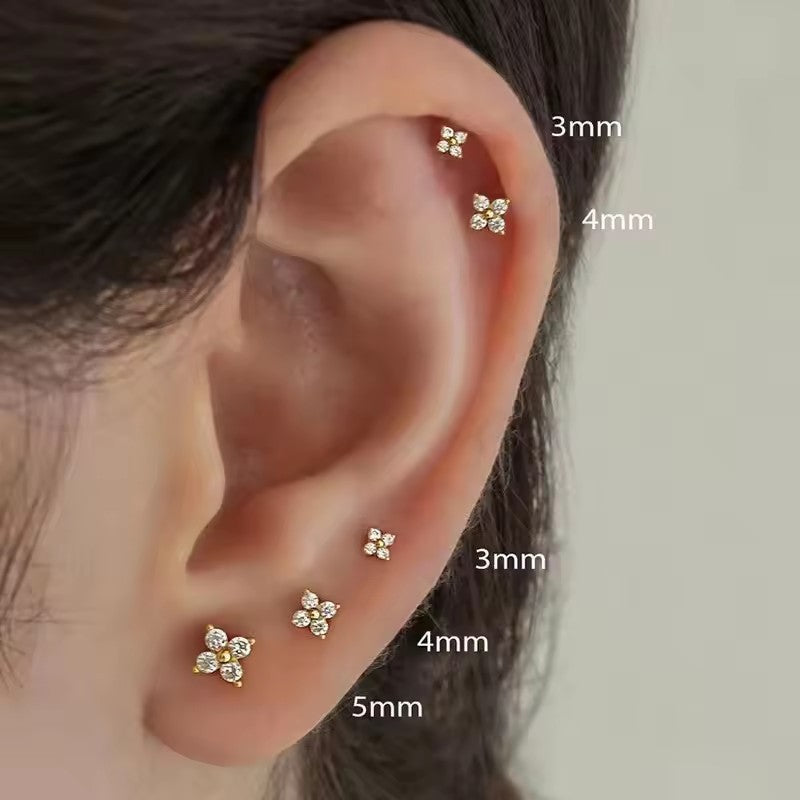 -style stud earrings, mini micro-inlaid earrings and earrings, no need to take them off when sleeping