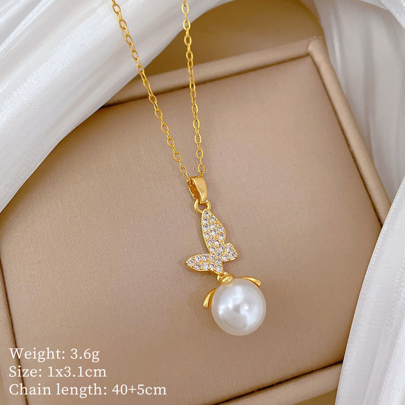 【】 Multi-element style copper micro-inlaid combination women's exquisite chain