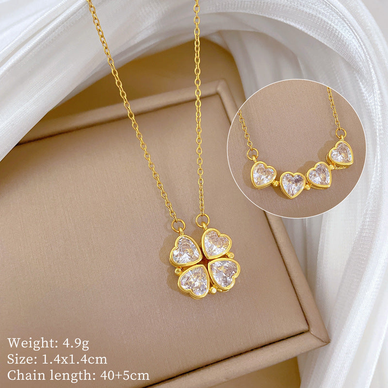 【】 Multi-element style copper micro-inlaid combination women's exquisite chain