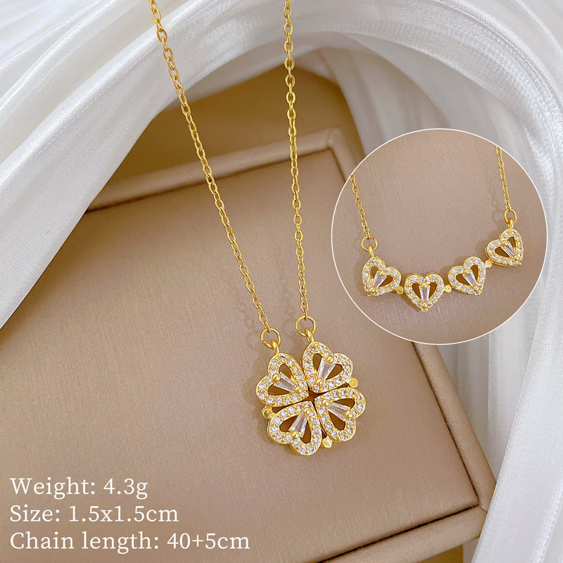 【】 Multi-element style copper micro-inlaid combination women's exquisite chain