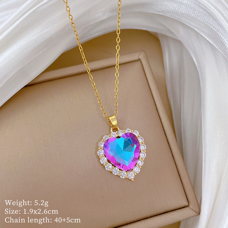 【】 Multi-element style copper micro-inlaid combination women's exquisite chain