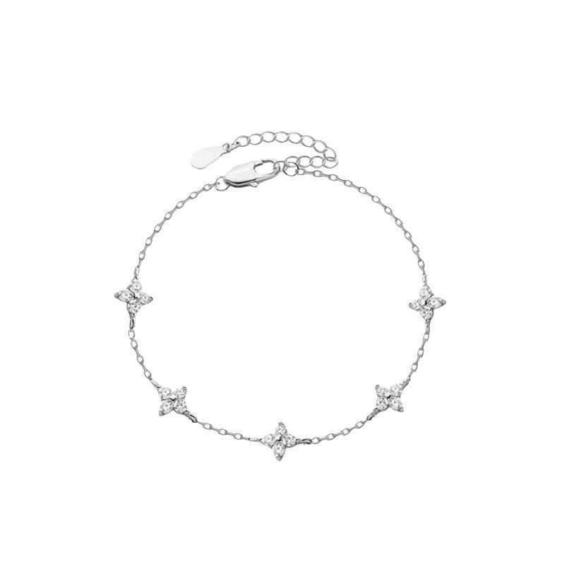 Women's Elegant Star & Flower Charm Bracelet