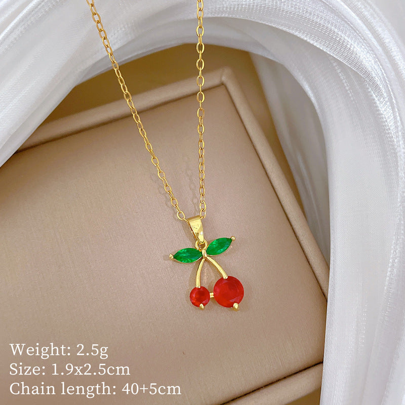 【】 Multi-element style copper micro-inlaid combination women's exquisite chain