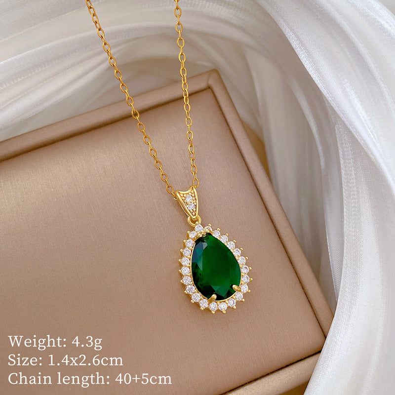 【】 Multi-element style copper micro-inlaid combination women's exquisite chain