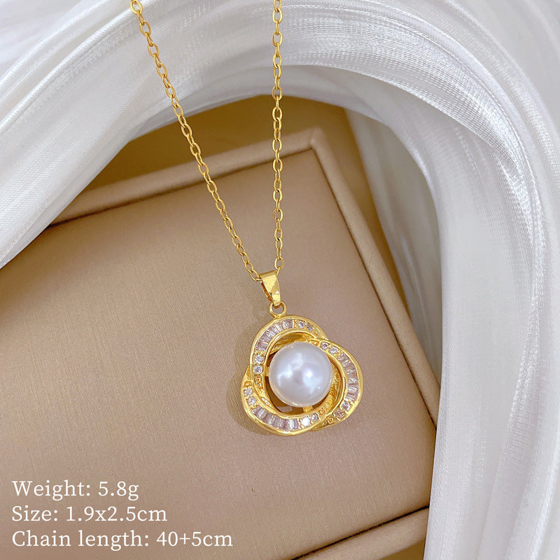 【】 Multi-element style copper micro-inlaid combination women's exquisite chain