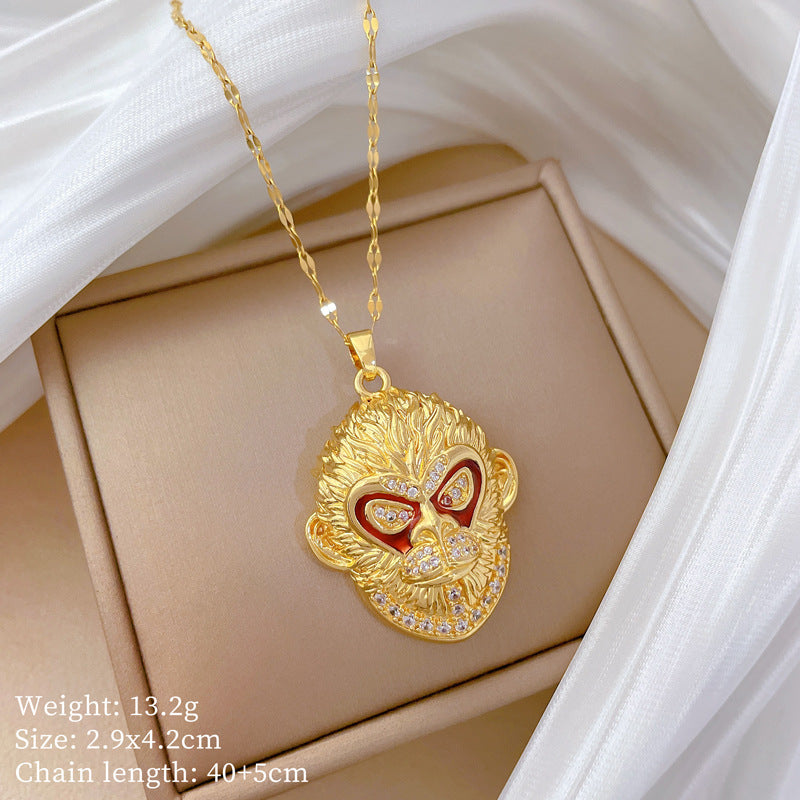 【】 Multi-element style copper micro-inlaid combination women's exquisite chain