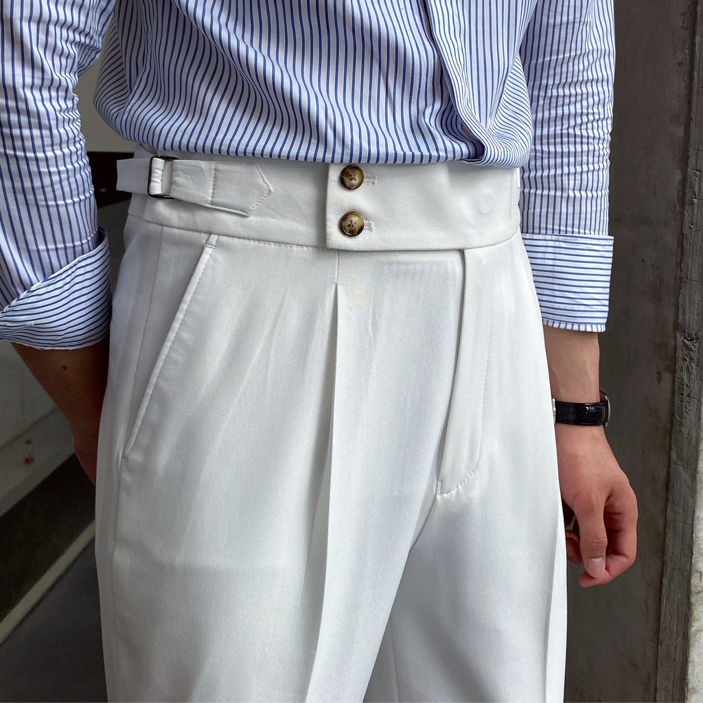 IBEX Men’s High-Waisted Straight-Leg Trousers