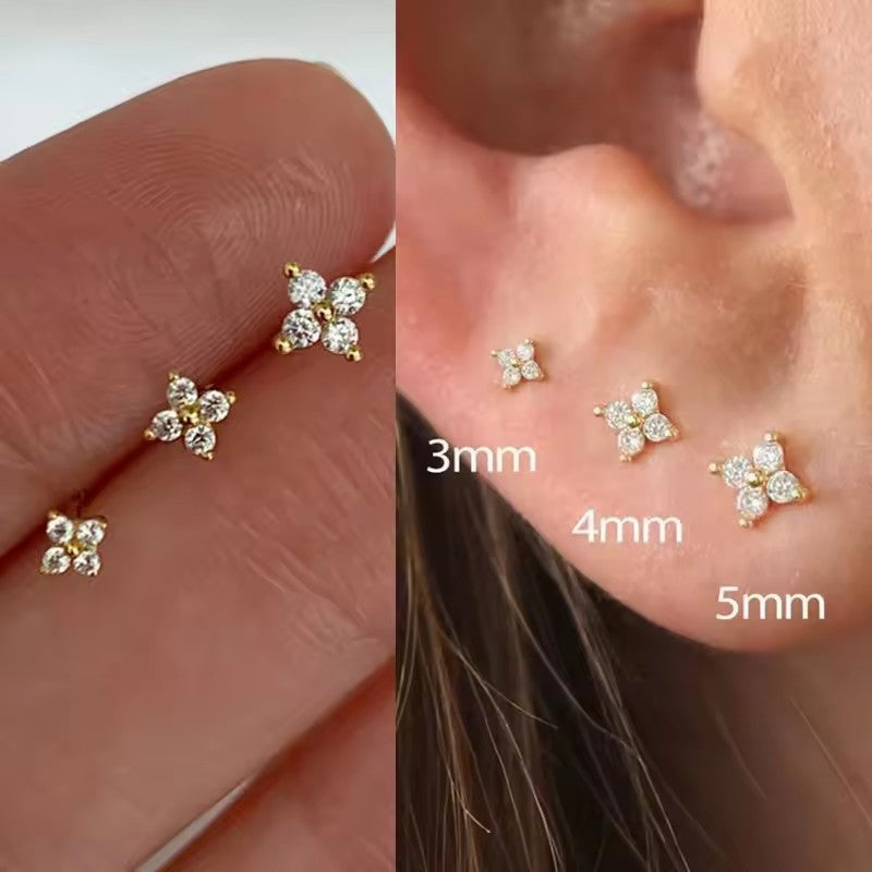 -style stud earrings, mini micro-inlaid earrings and earrings, no need to take them off when sleeping