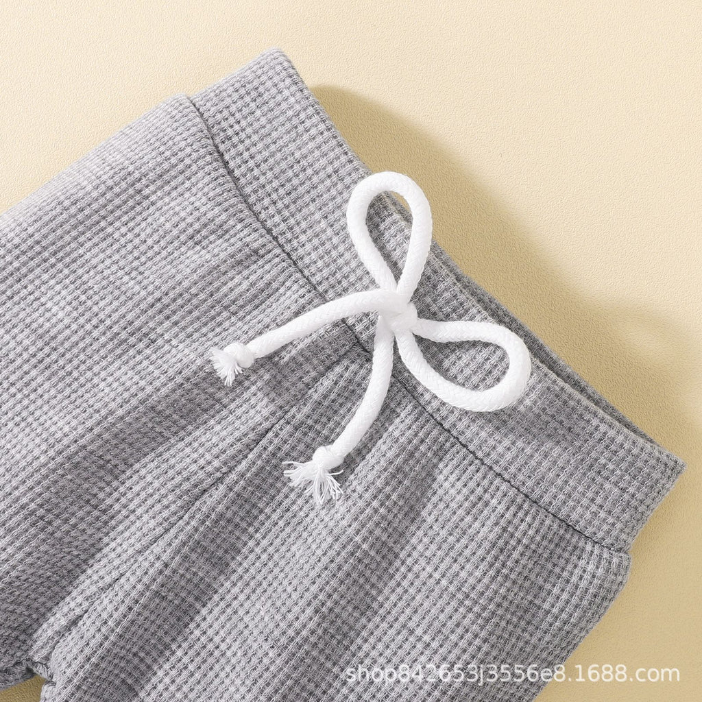 Amazon summer for summer short sleeve top + gray pants two-piece set manufacturers direct supply