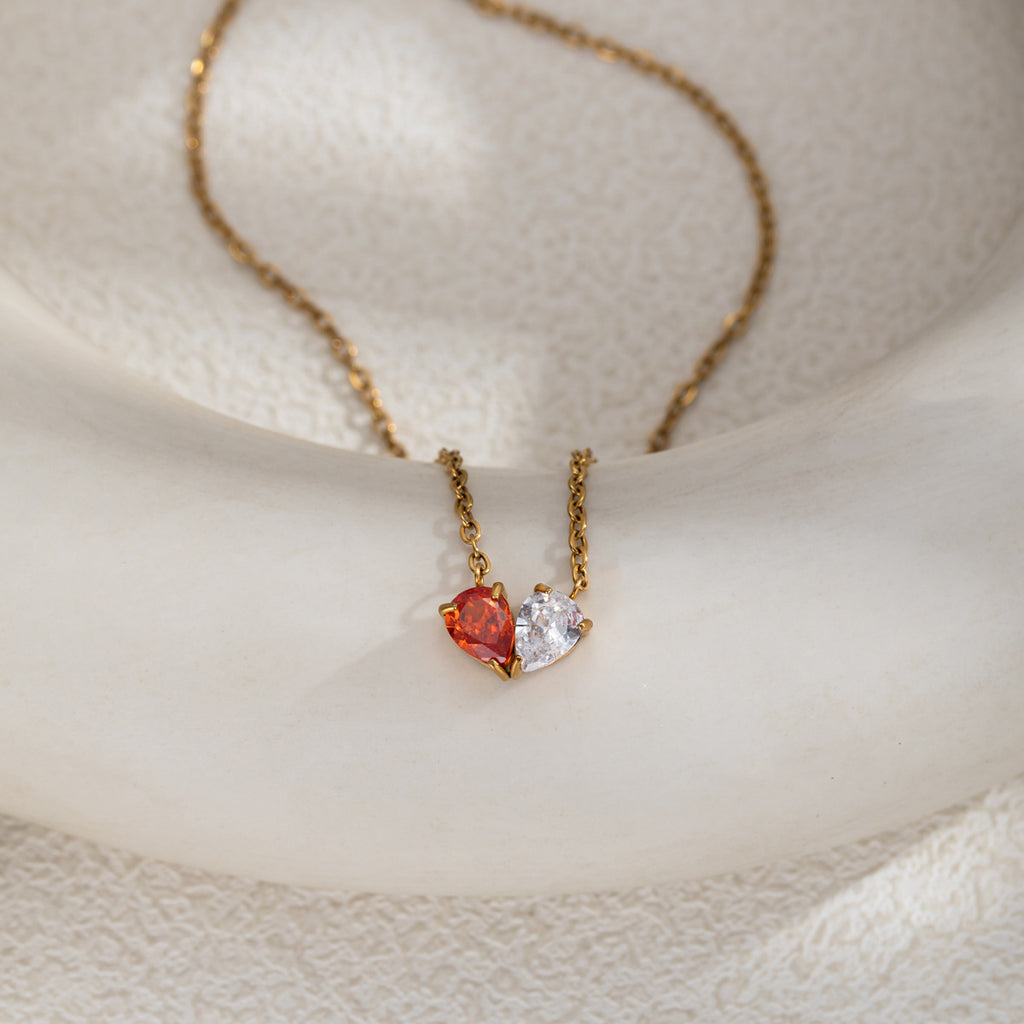 IBEX Double Heart Pendant Necklace