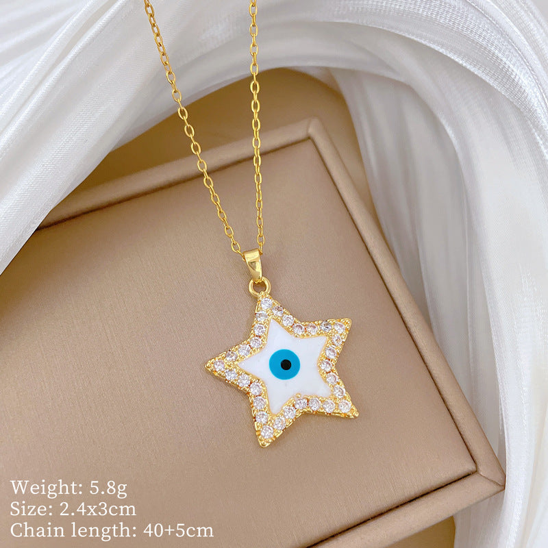 【】 Multi-element style copper micro-inlaid combination women's exquisite chain