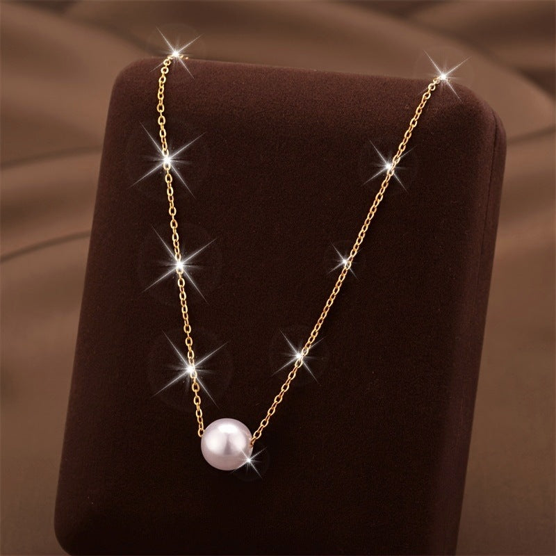 Elegant 18K Gold-Plated Pearl Necklace