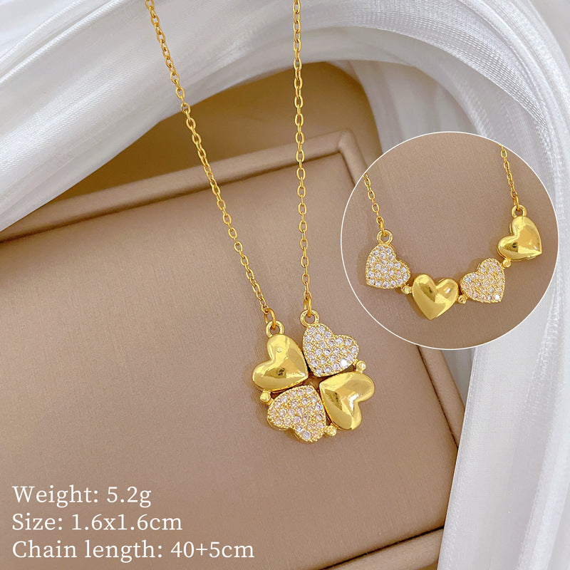 【】 Multi-element style copper micro-inlaid combination women's exquisite chain