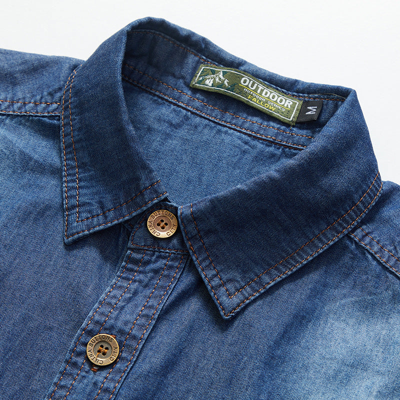 IBEX Classic Short-Sleeve Denim Shirt