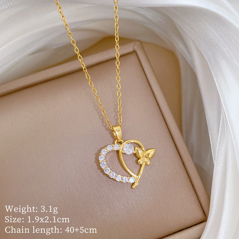 【】 Multi-element style copper micro-inlaid combination women's exquisite chain