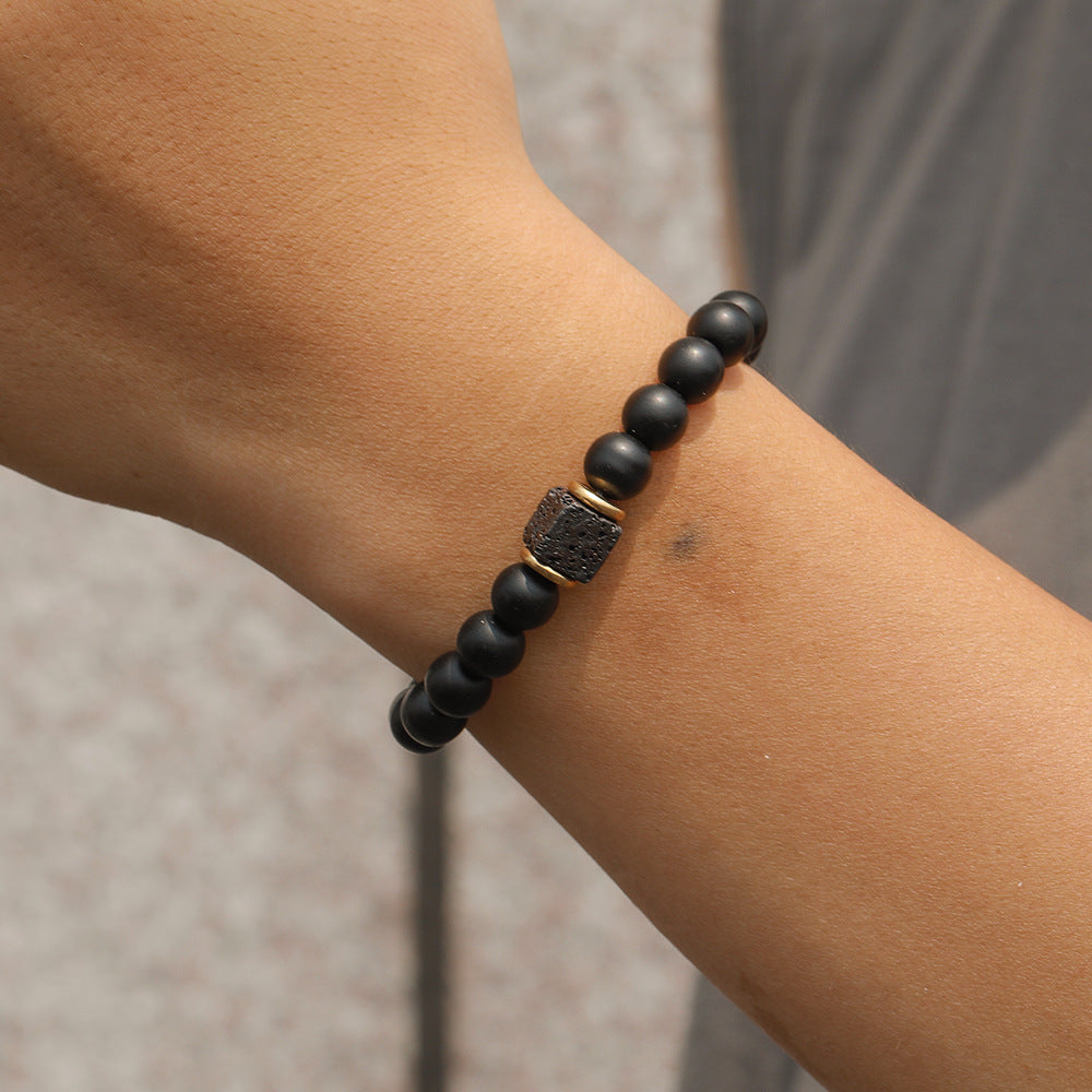 IBEX Obsidian Bead Bracelet