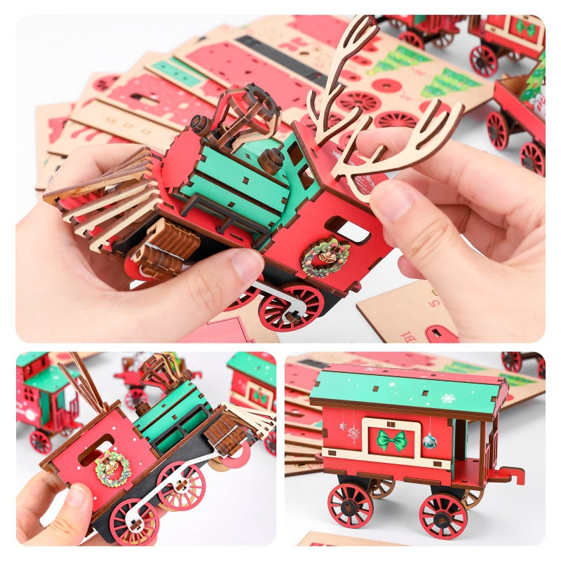 DIY Christmas Wooden Train Set