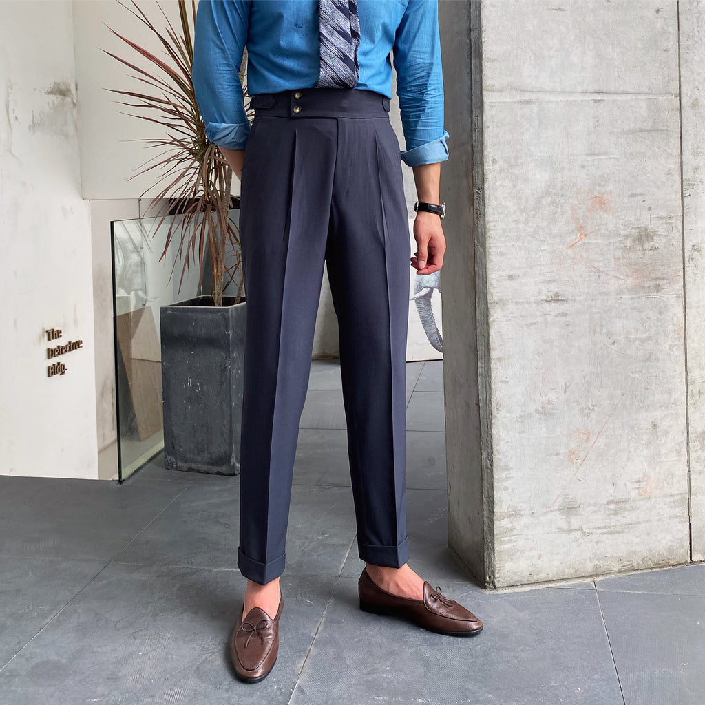 IBEX Men’s High-Waisted Straight-Leg Trousers
