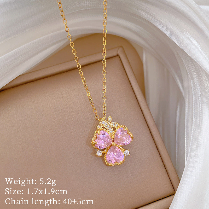 【】 Multi-element style copper micro-inlaid combination women's exquisite chain