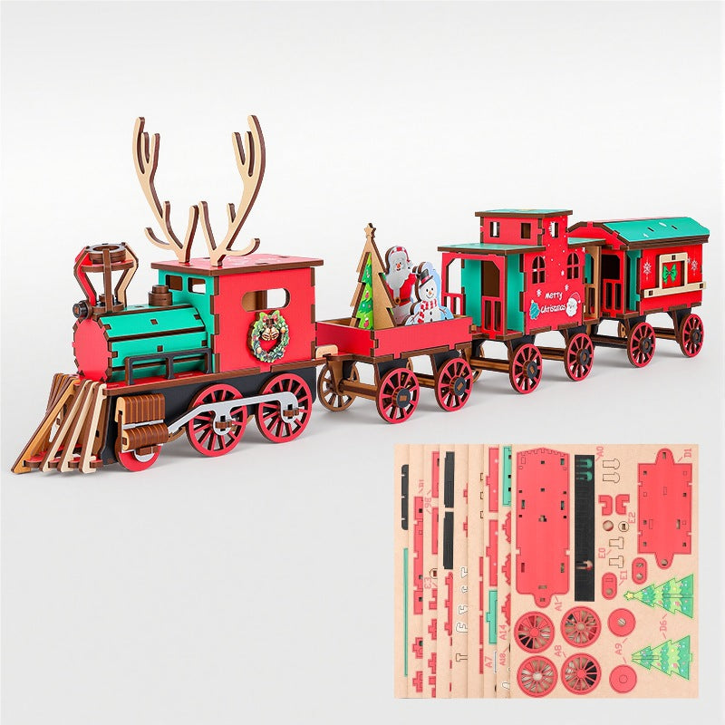 DIY Christmas Wooden Train Set