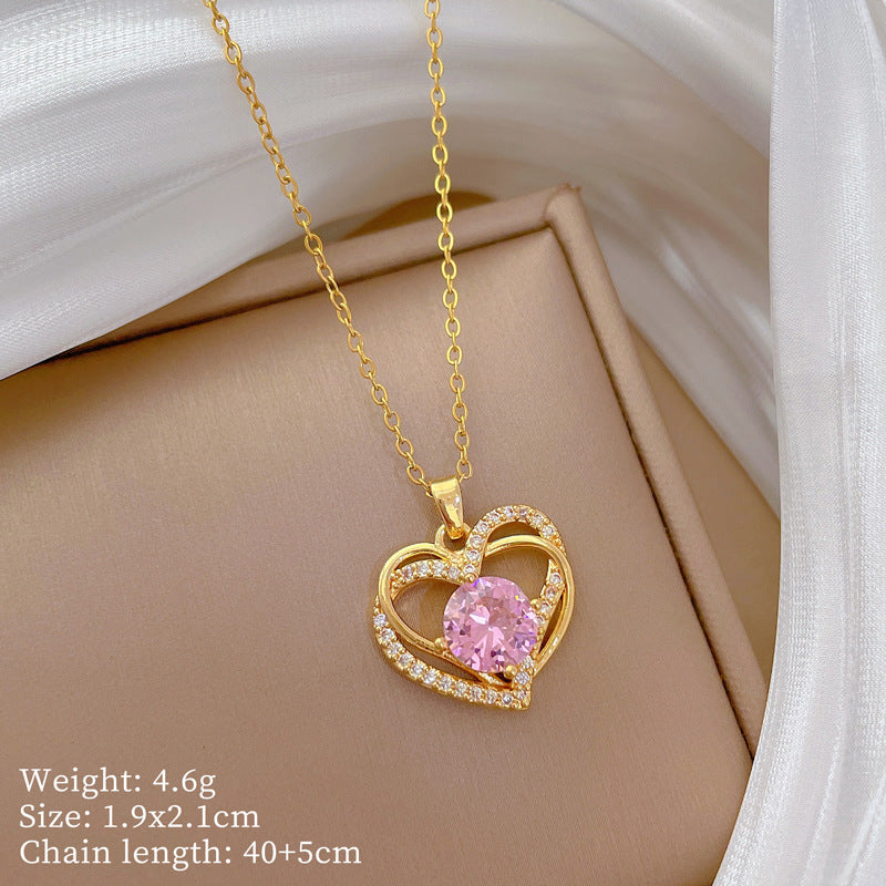 【】 Multi-element style copper micro-inlaid combination women's exquisite chain