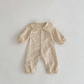 autumn infants and young children cotton comfortable girl baby long sleeve floral full open buckle doll collar long ha clothes climbing clothes
