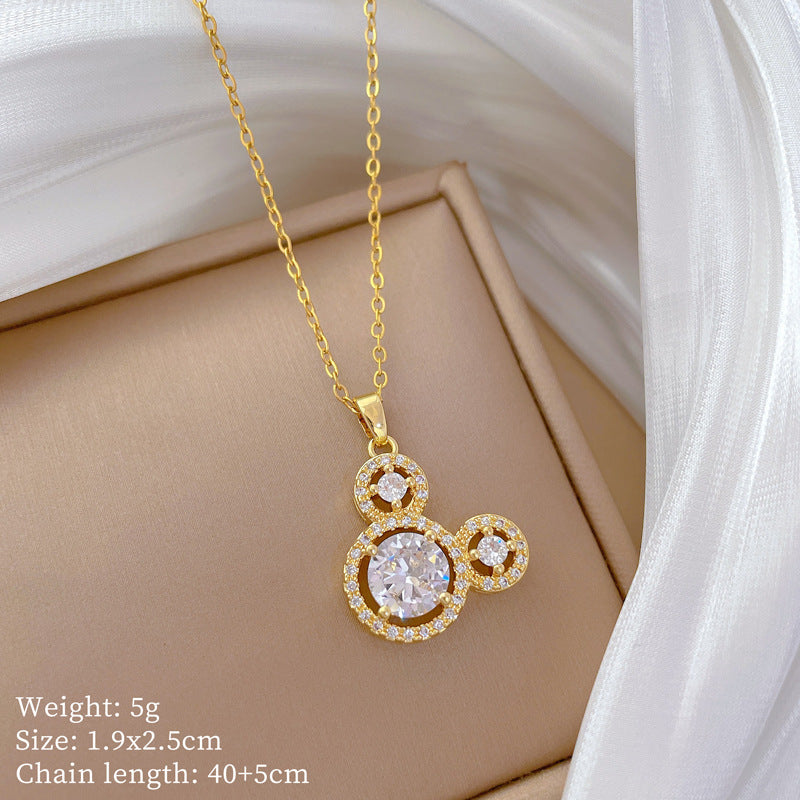 【】 Multi-element style copper micro-inlaid combination women's exquisite chain