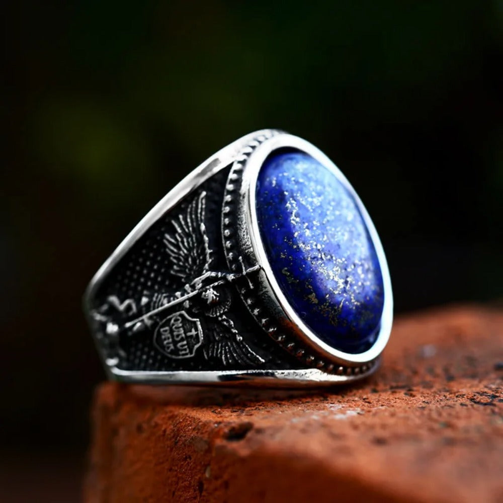 IBEX Vintage Blue Stone Signet Ring