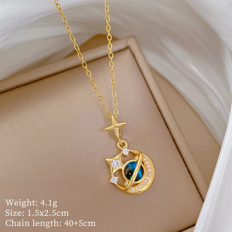 【】 Multi-element style copper micro-inlaid combination women's exquisite chain