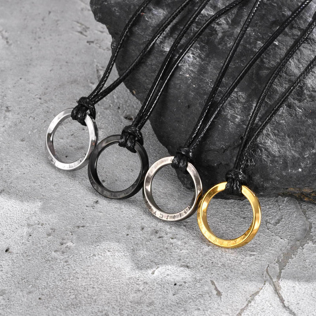 Men's Minimalist Circle Pendant Necklace