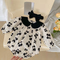 Baby clothes spring foreign style girl baby long-sleeved flowers Hayi princess bag fart climbing clothes hair band